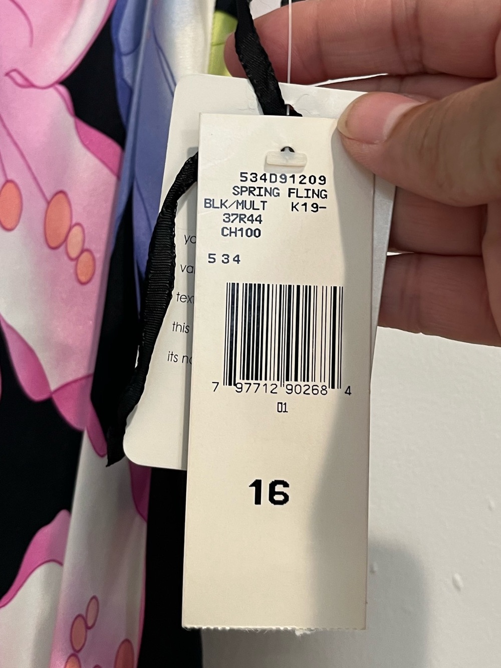Jones New York Vintage Black Floral Silk Midi Dress Sz. 16 NWT - Picture 4 of 9